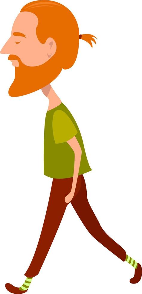 Man with orange hair , illustration, vector on white background