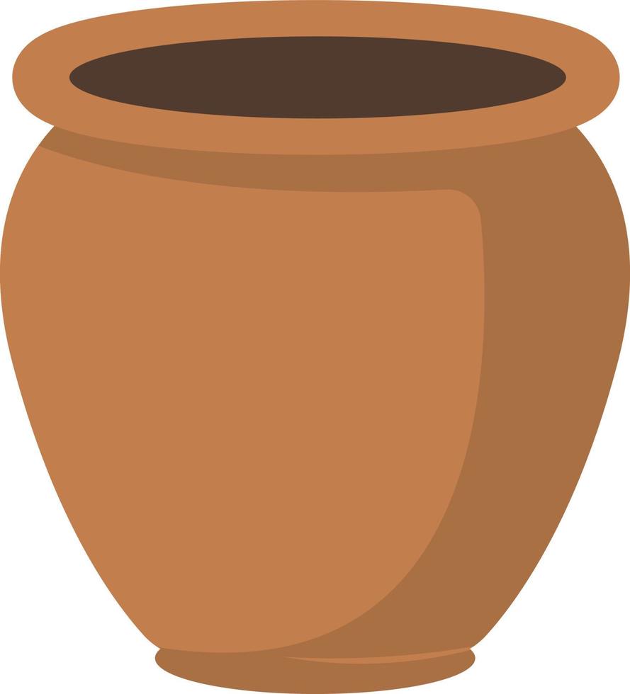 Brown pot ,illustration, vector on white background.