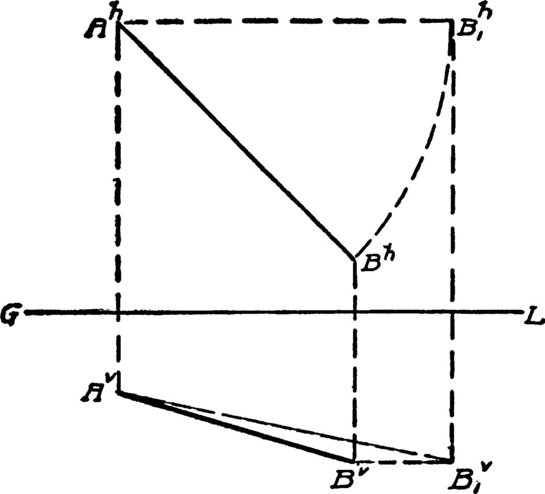 Line Segment, vintage illustration. vector