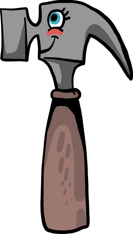 Happy hammer, illustration, vector on white background