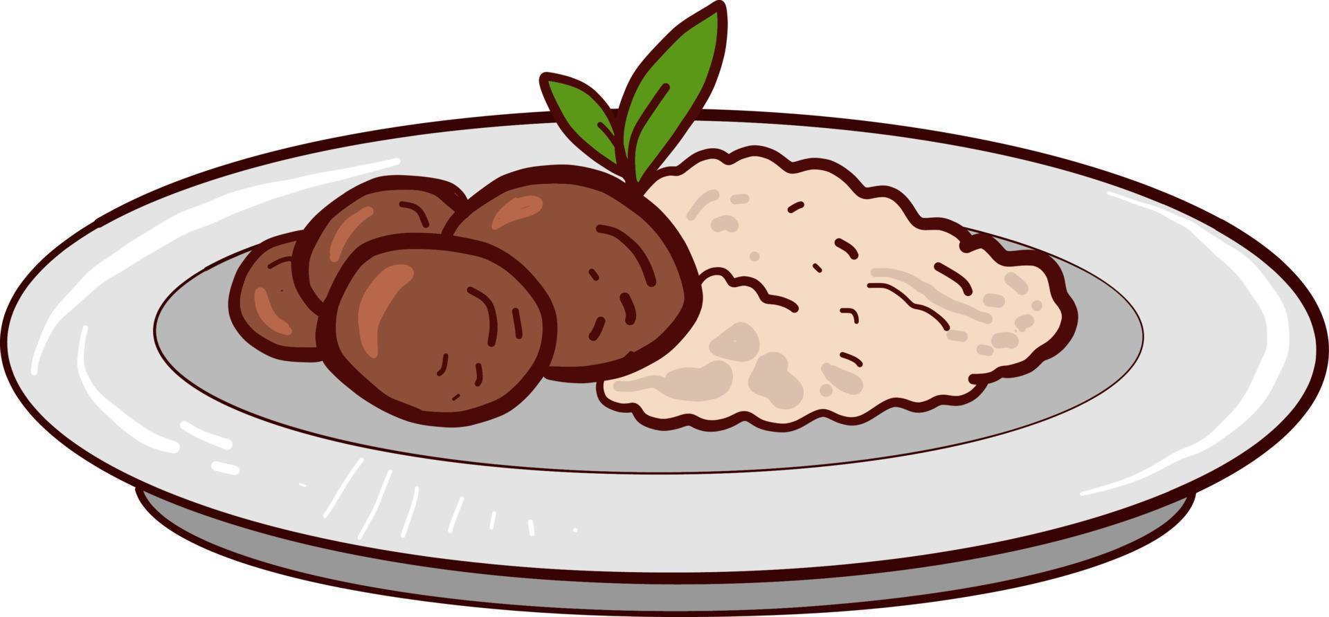 Interesting dish, illustration, vector on white background.