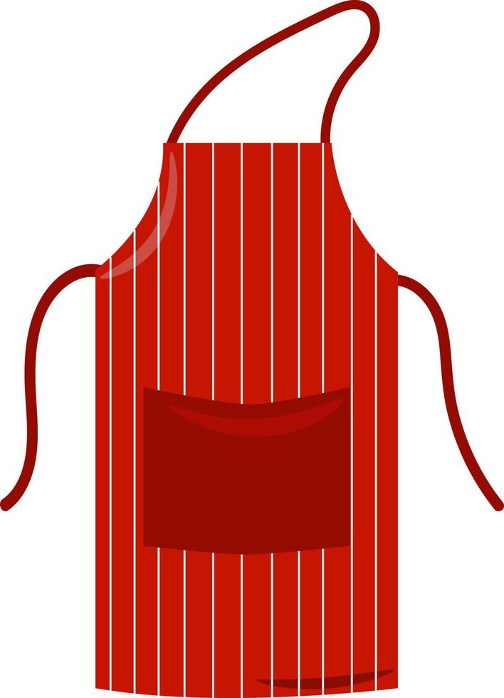 Red apron, illustration, vector on white background.