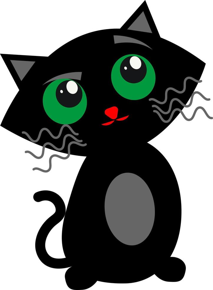 gato bromista, ilustración, vector, sobre un fondo blanco. vector