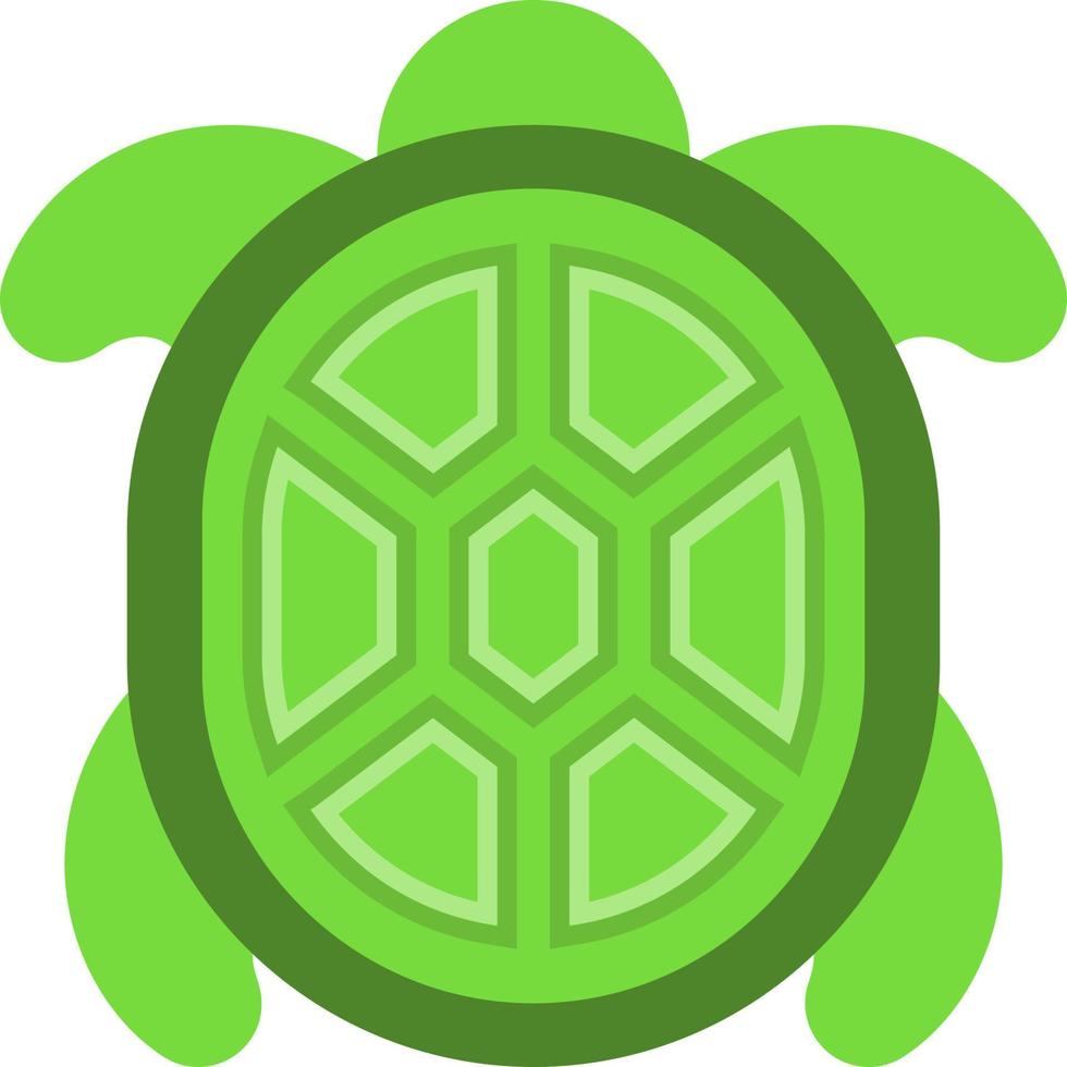 Green turtle walking, illustration, vector, on a white background. vector