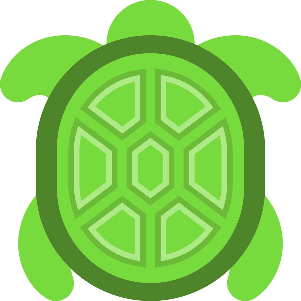 Green turtle walking, illustration, vector, on a white background. vector