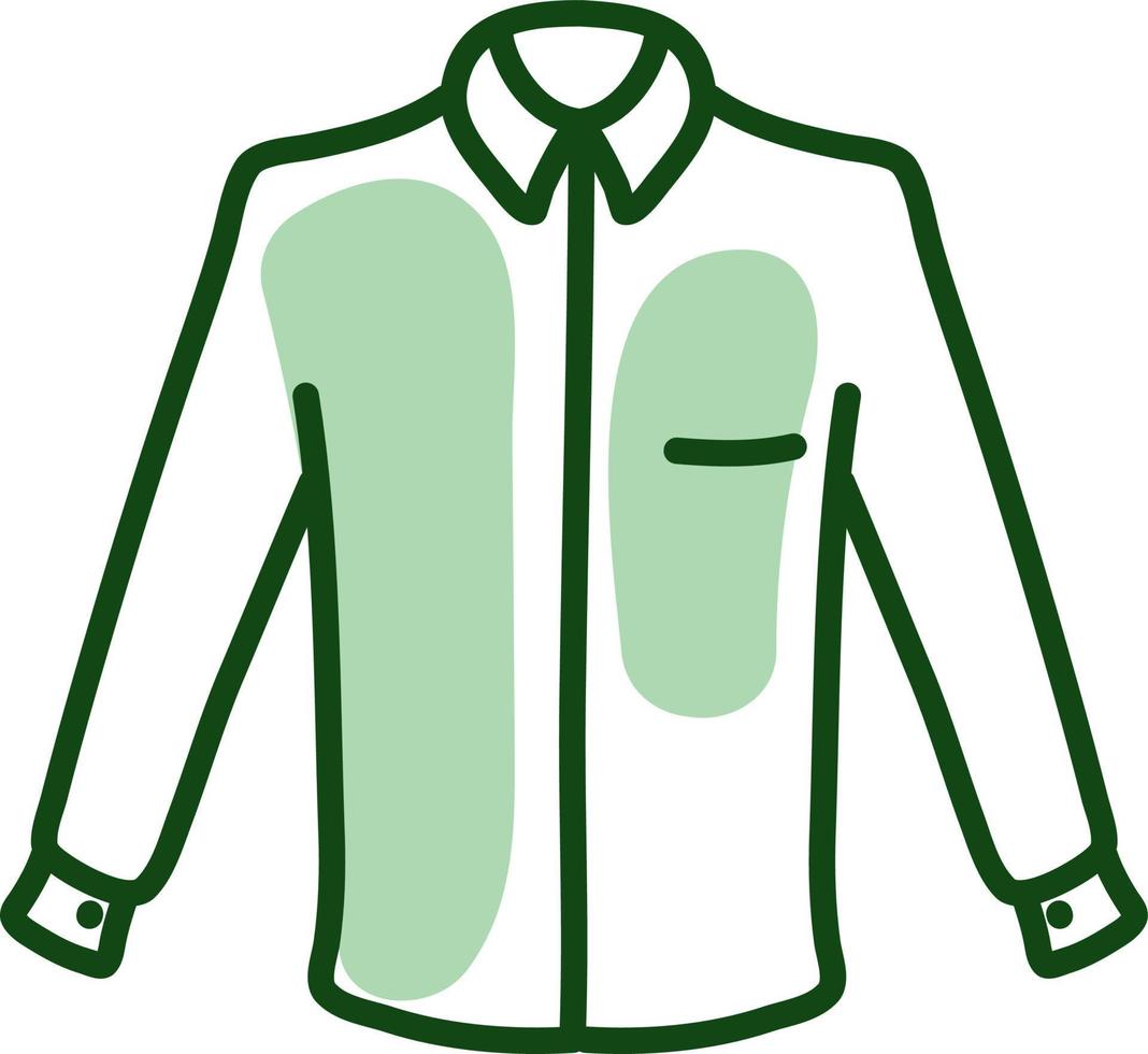 Long sleeve button up, illustration, on a white background. vector