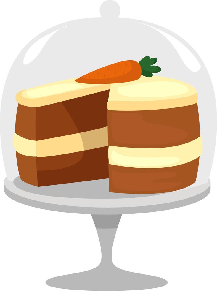 Carrot cake, illustration, vector on white background.