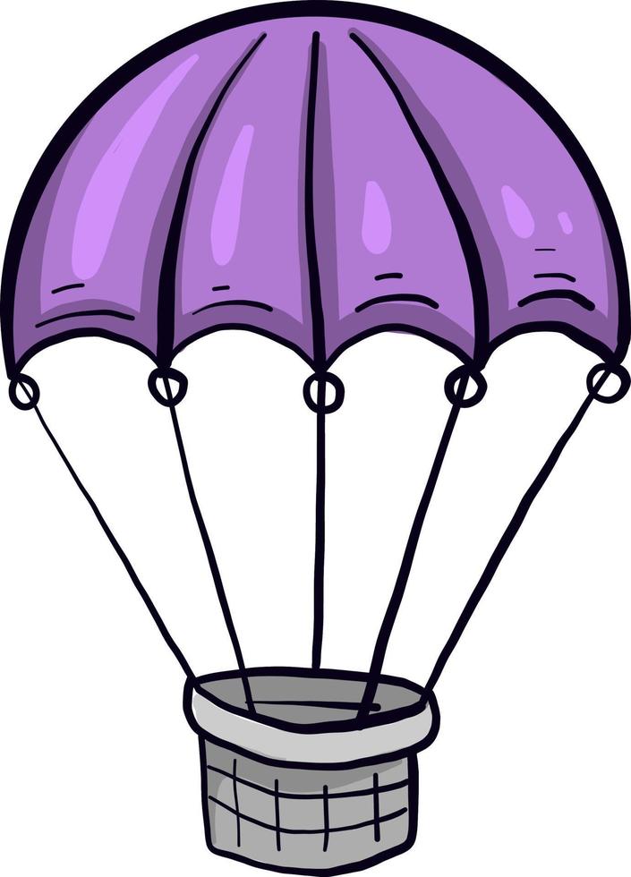 Violet air balloon, illustration, vector on a white background.