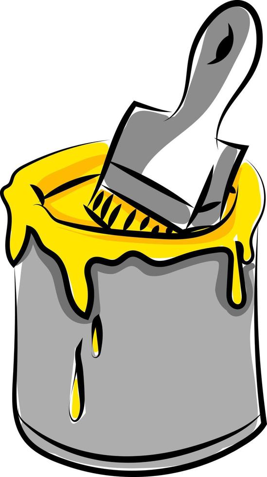 Yellow paint, illustration, vector on white background.