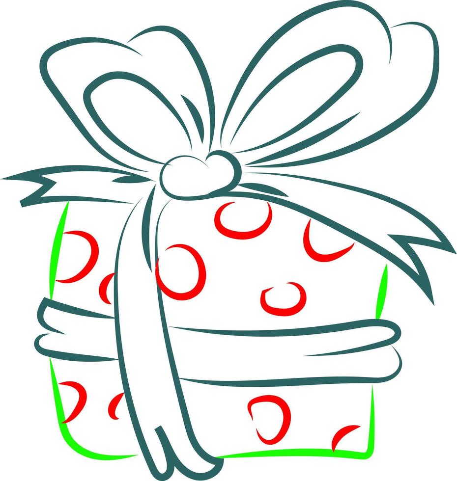 Present drawing, illustration, vector on white background.