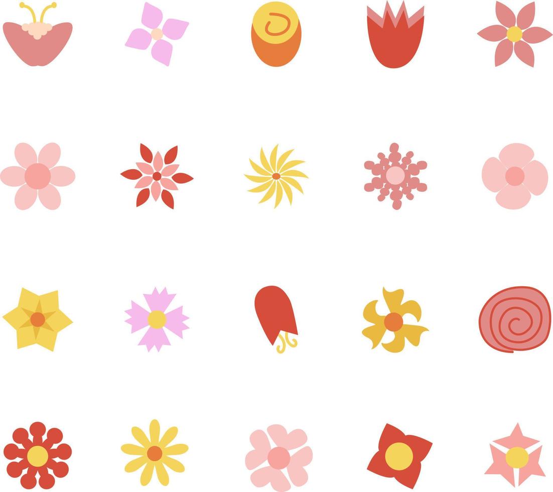 Seasonal flowers, illustration, vector, on a white background. vector