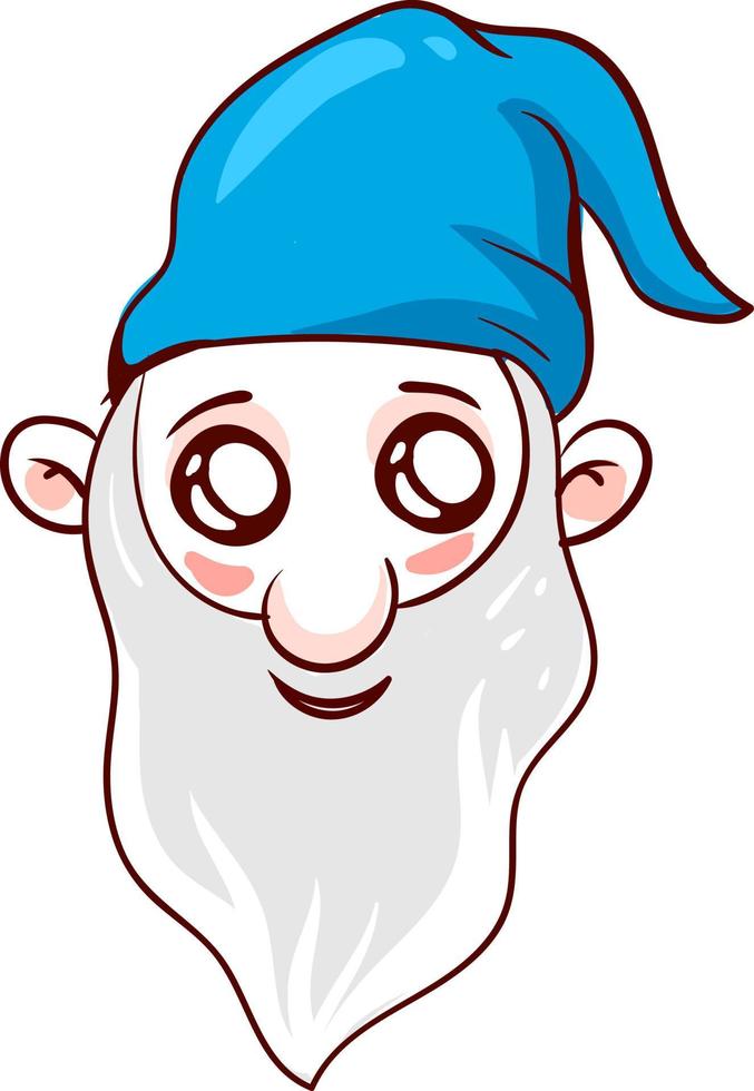 Cute face gnome, illustration, vector on white background