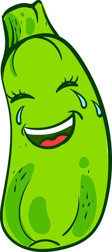 Big laugh zucchini, illustration, vector on white background