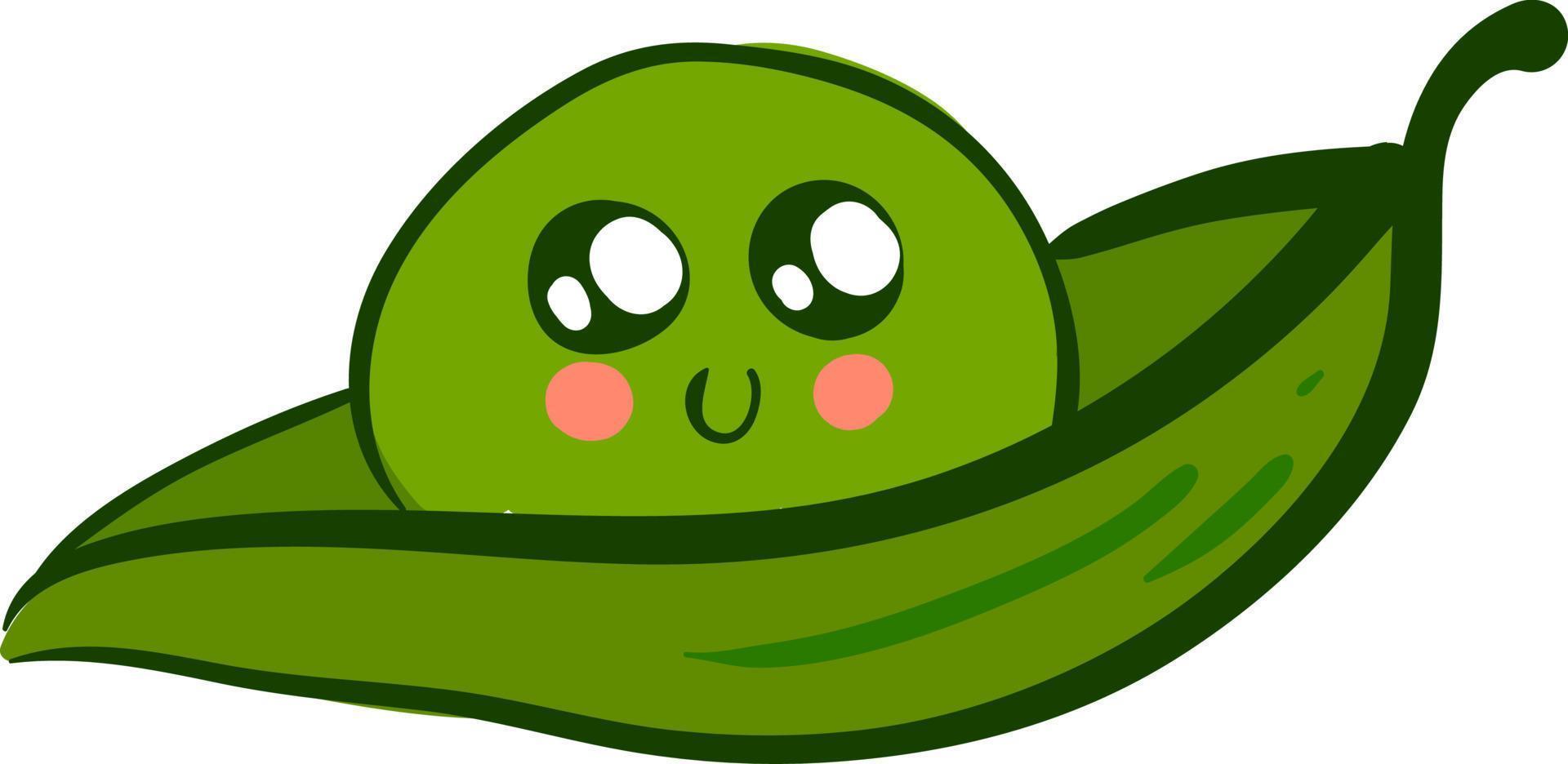 Cute pea, illustration, vector on white background.