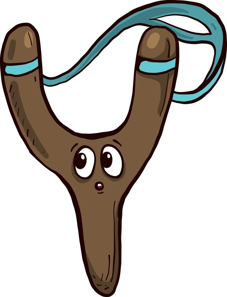 Wooden slingshot , illustration, vector on white background