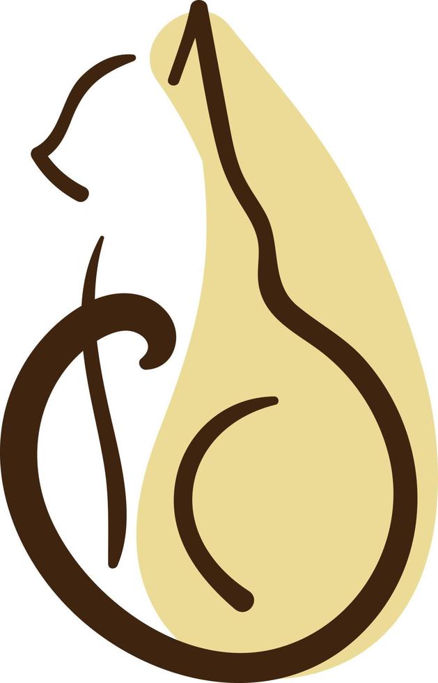 Yellow lady cat, illustration, vector on a white background.