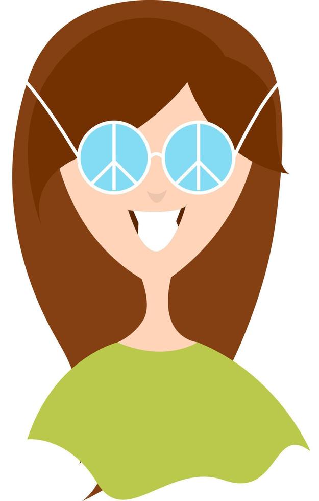 Girl with glasses, illustration, vector on white background.