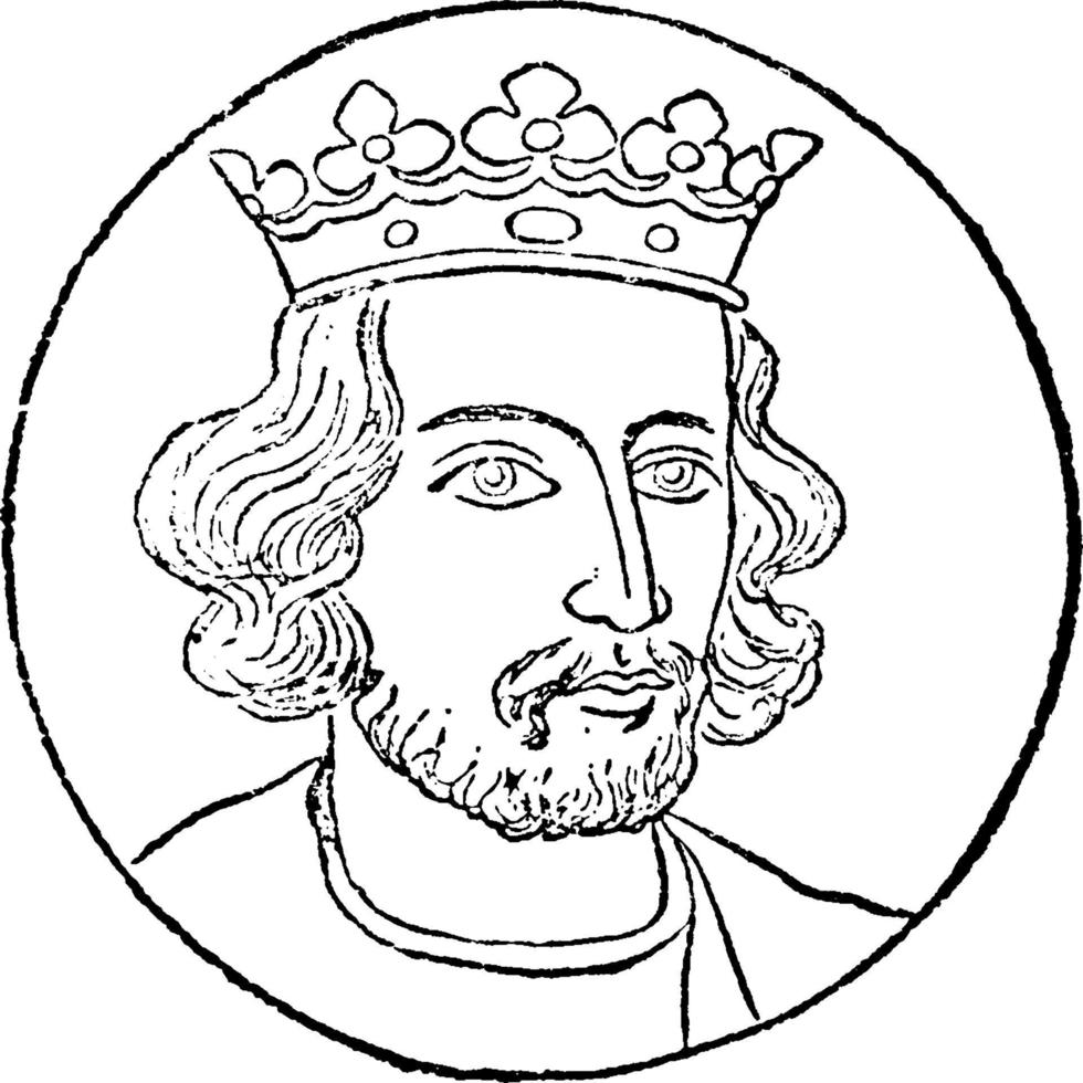 Henry III, vintage illustration vector