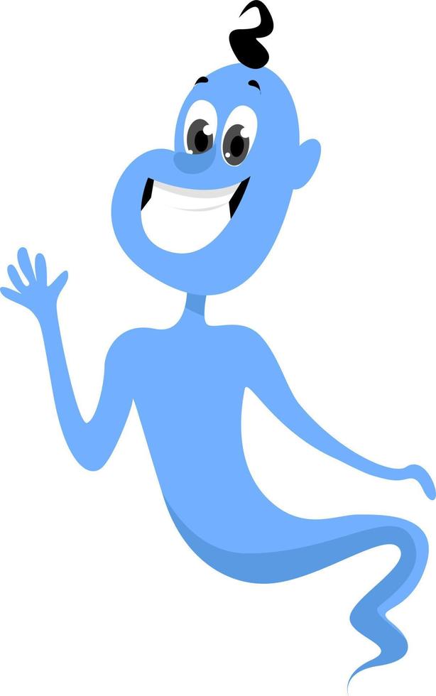 Blue genie , illustration, vector on white background