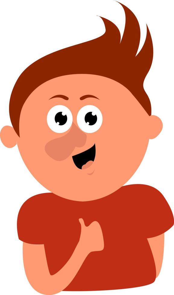 Smiling boy, illustration, vector on white background.