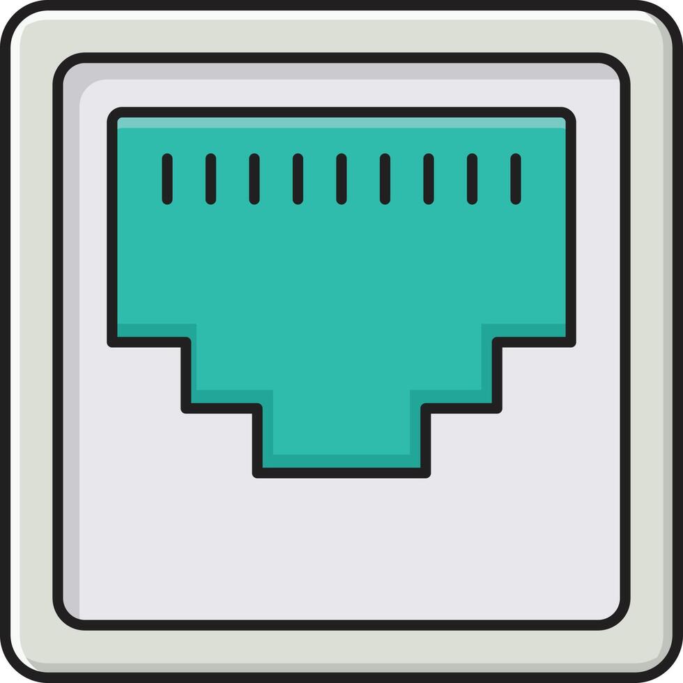 Ilustración vectorial rj45 en un fondo. Símbolos de calidad premium. Iconos vectoriales para concepto y diseño gráfico. vector