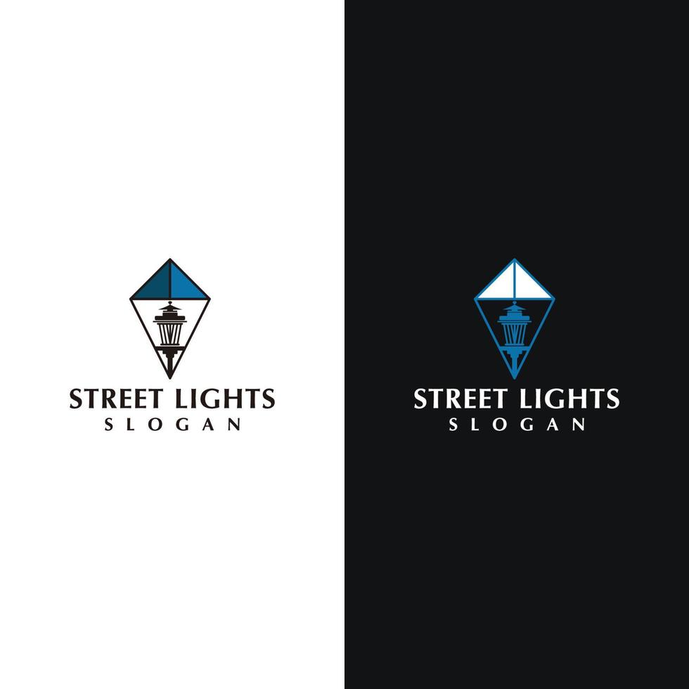 Street lights logo design icon template vector