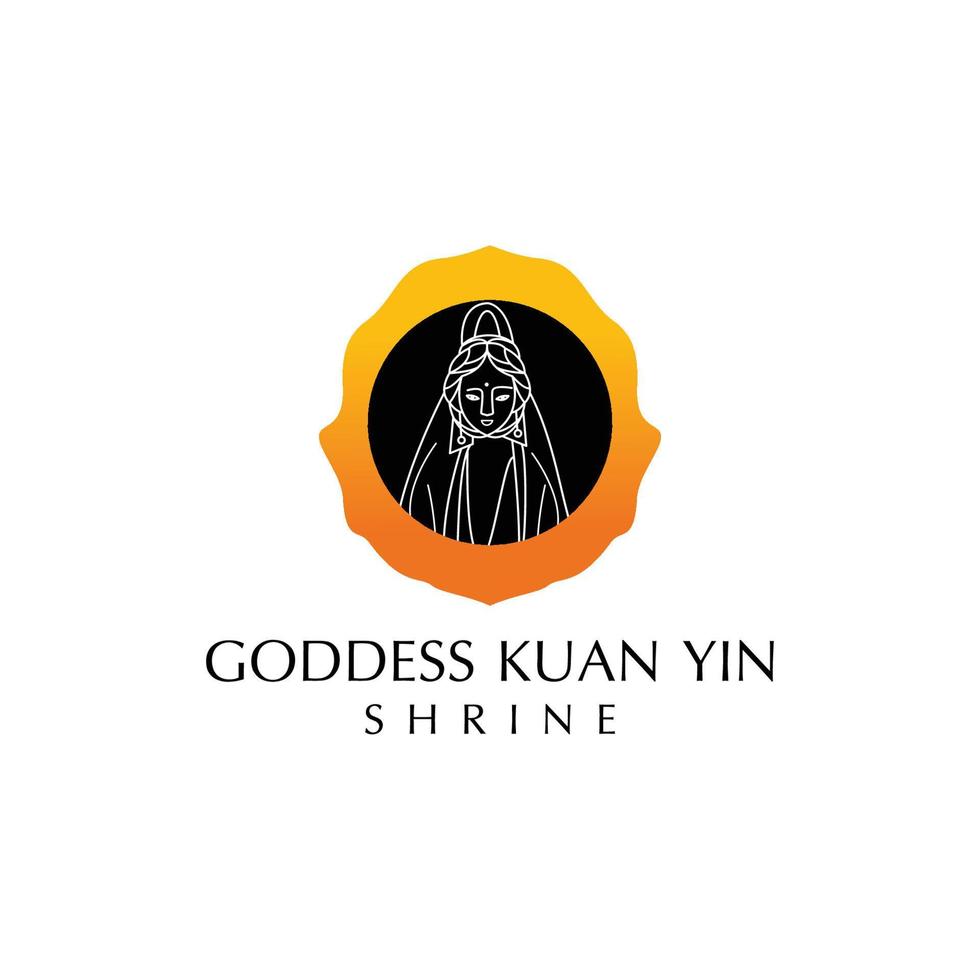 Goddess kuan yin logo icon design vector 13705455 Vector Art at Vecteezy