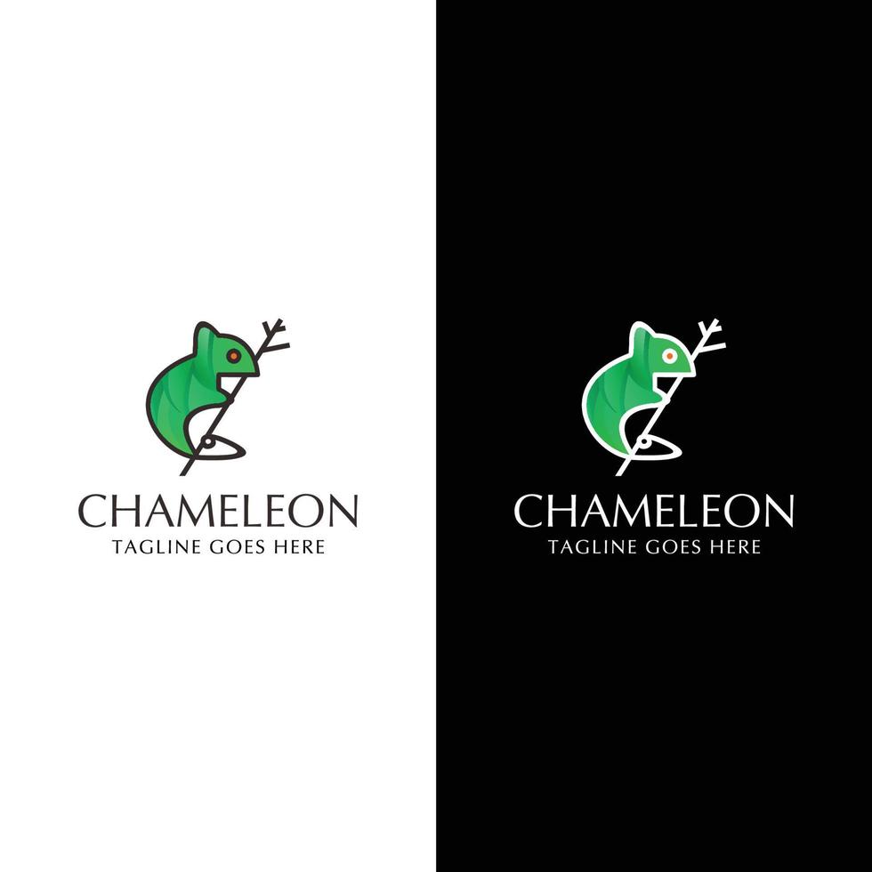 vector de diseño de icono de logotipo de camaleón