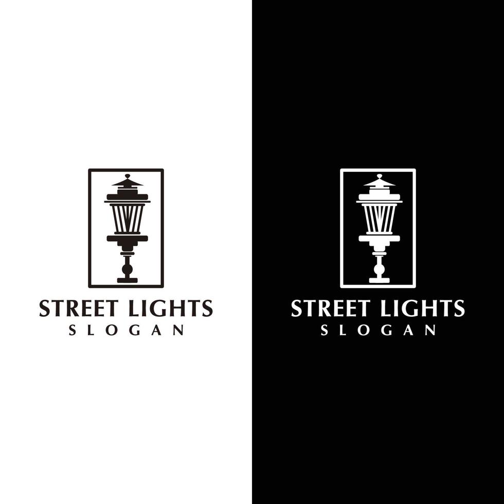 Street lights logo design icon template vector