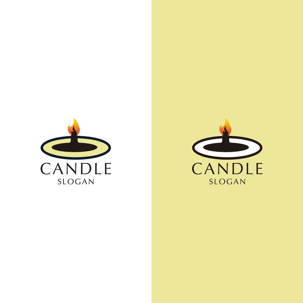 Candle logo design icon template vector