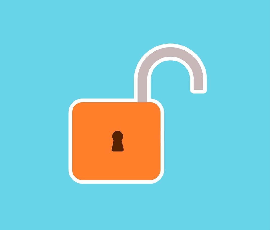 padlock privacy sticker design concept vector