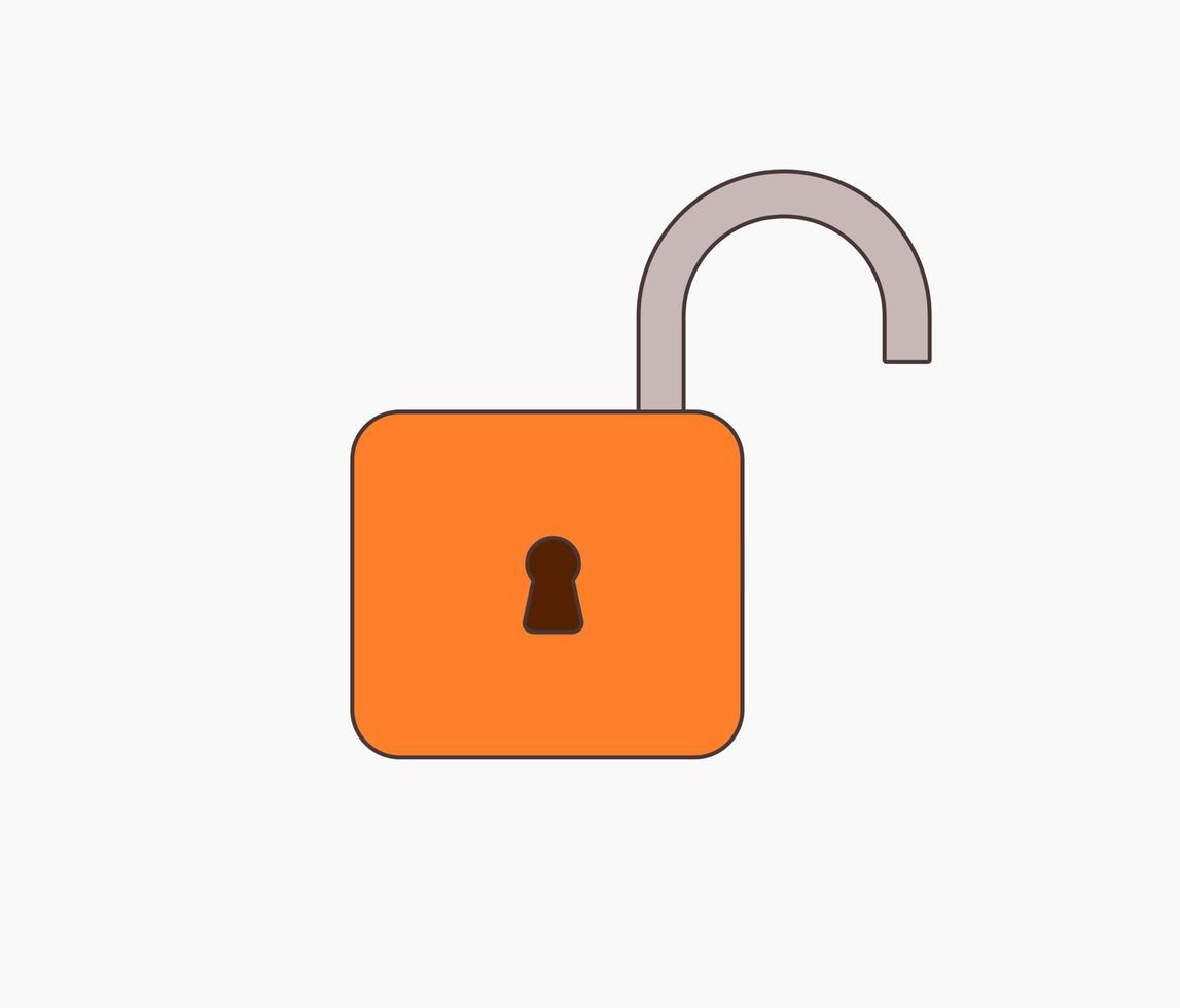 padlock unlock icon design isolated vector