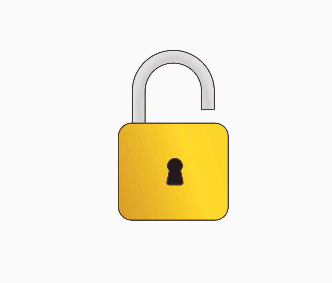 padlock unlock symbol design concept vector