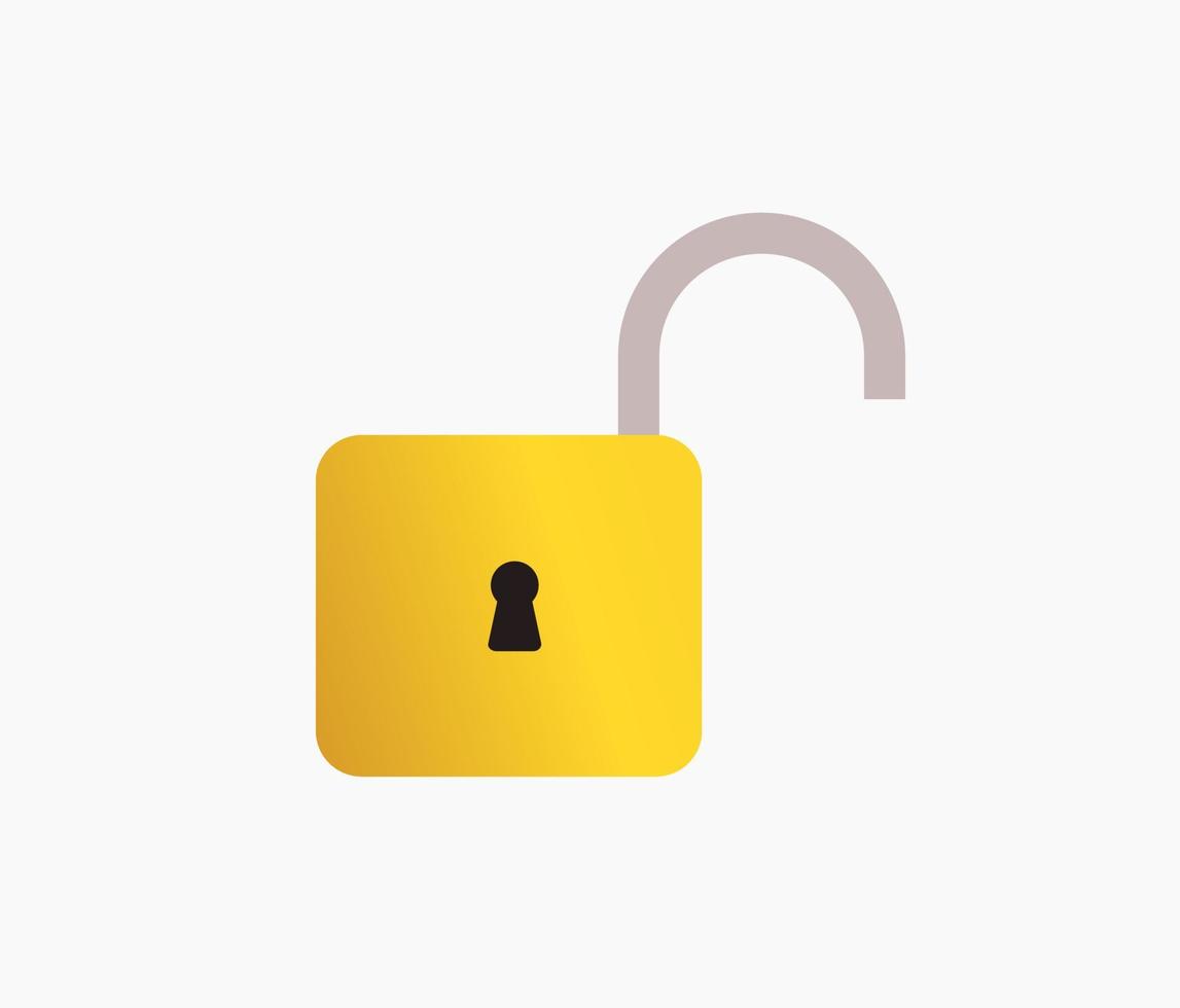 padlock unlock symbol design concept vector