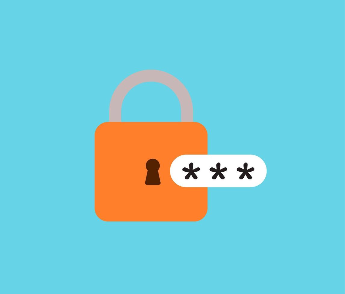 padlock code vector design concept