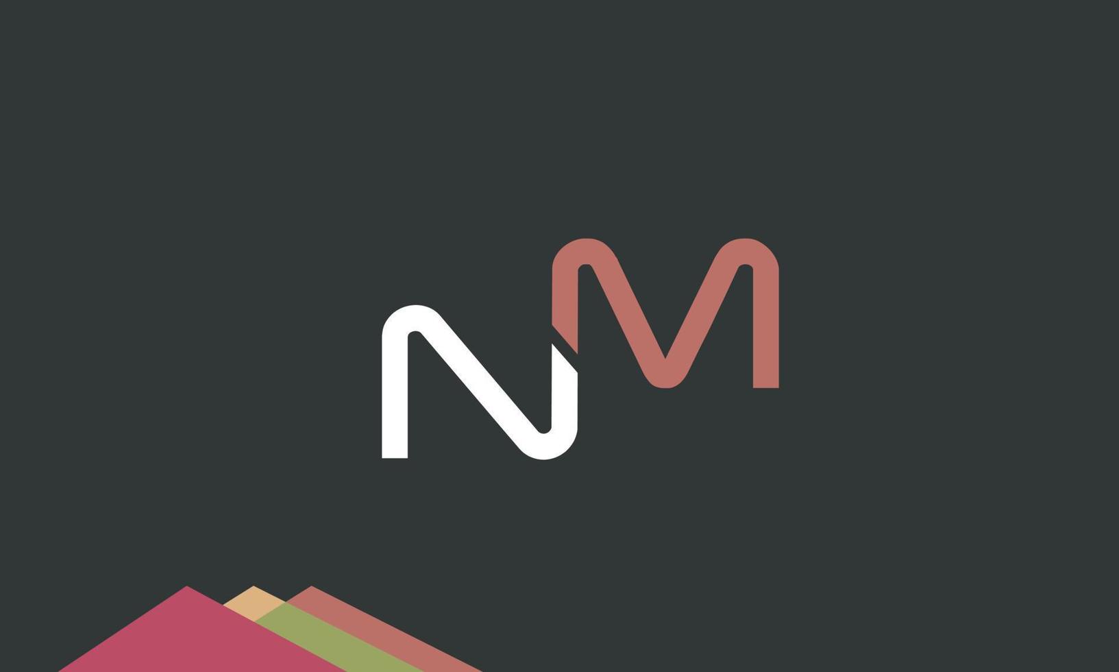 letras del alfabeto iniciales monograma logo nm, mn, n y m vector