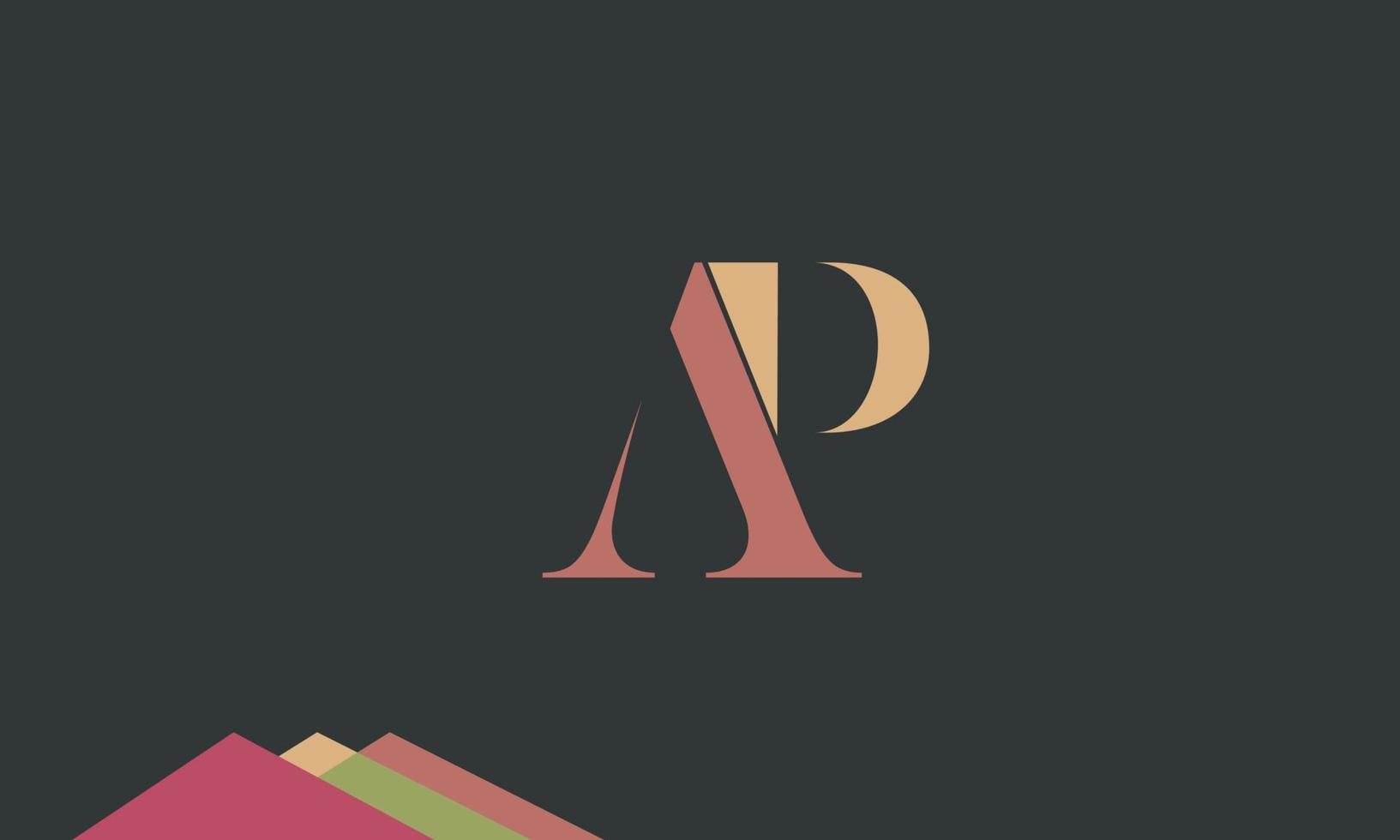 Alphabet letters Initials Monogram logo AP, PA, A and P vector