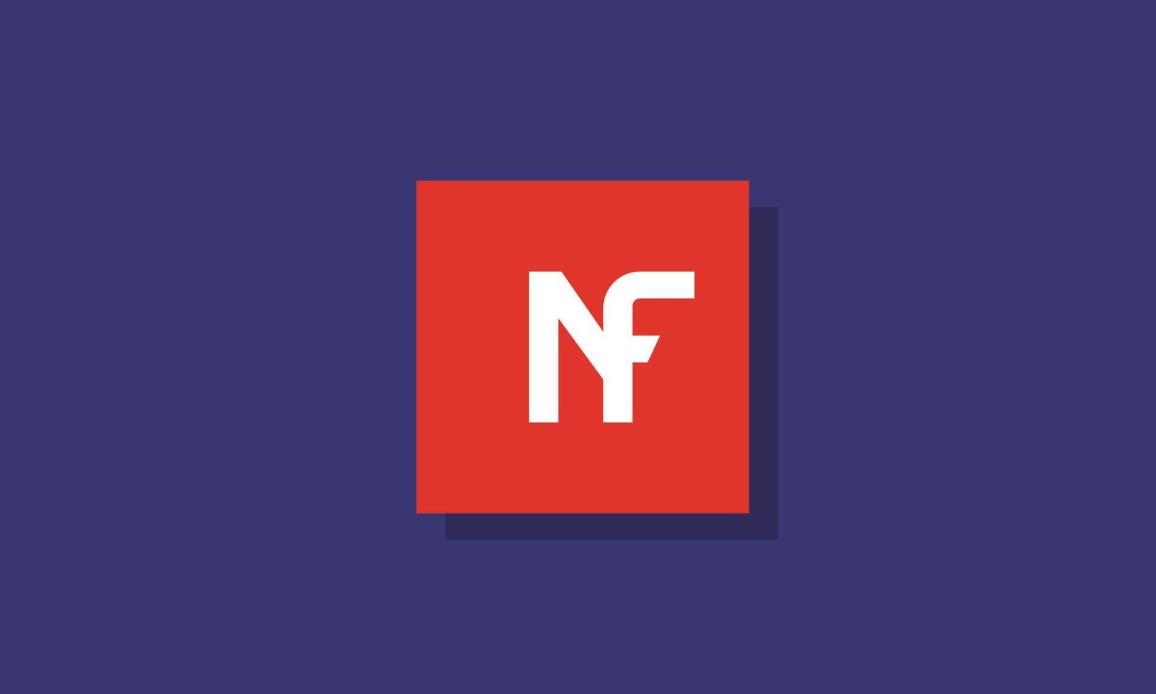 Alphabet letters Initials Monogram logo NF, FN, N and F vector