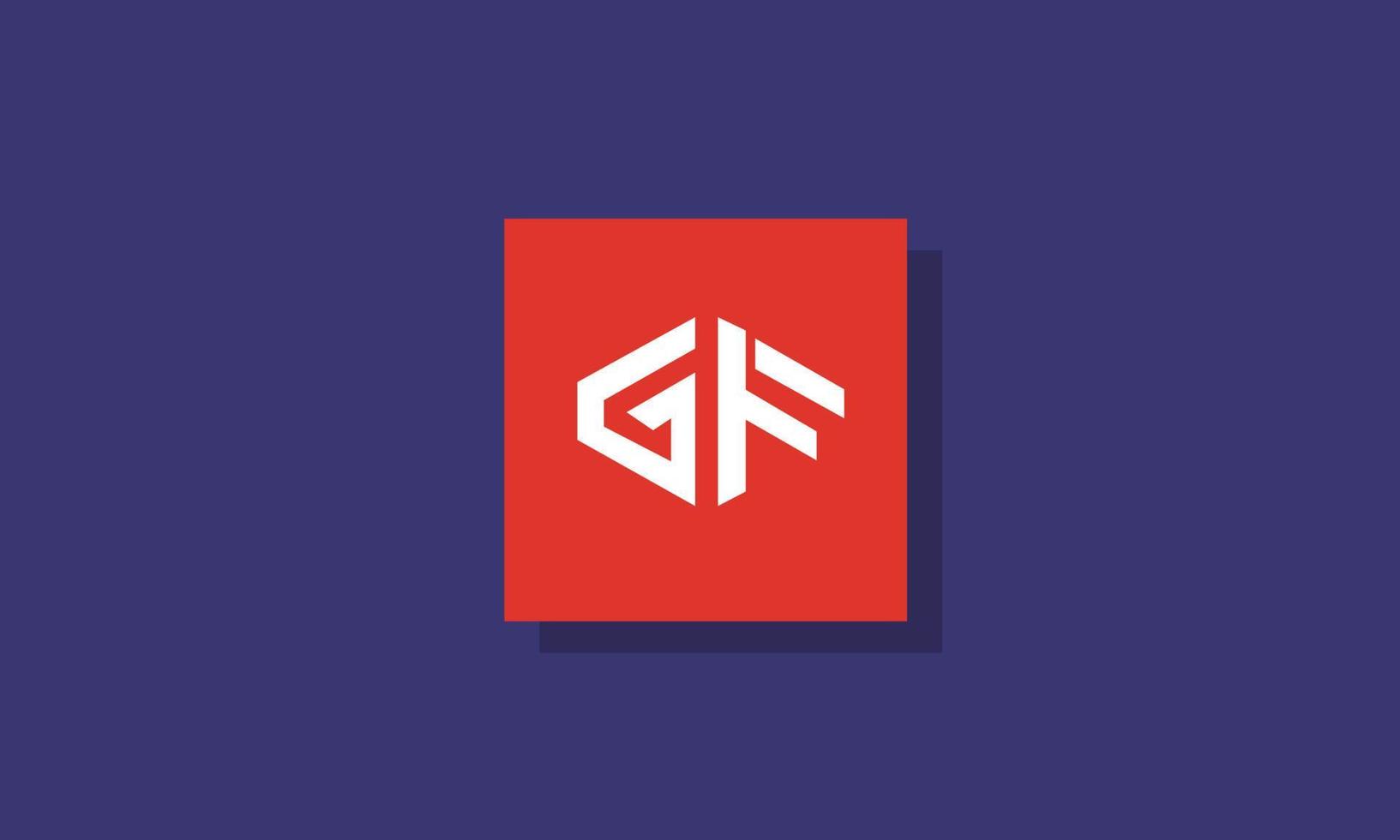 Alphabet letters Initials Monogram logo GF, FG, G and F vector