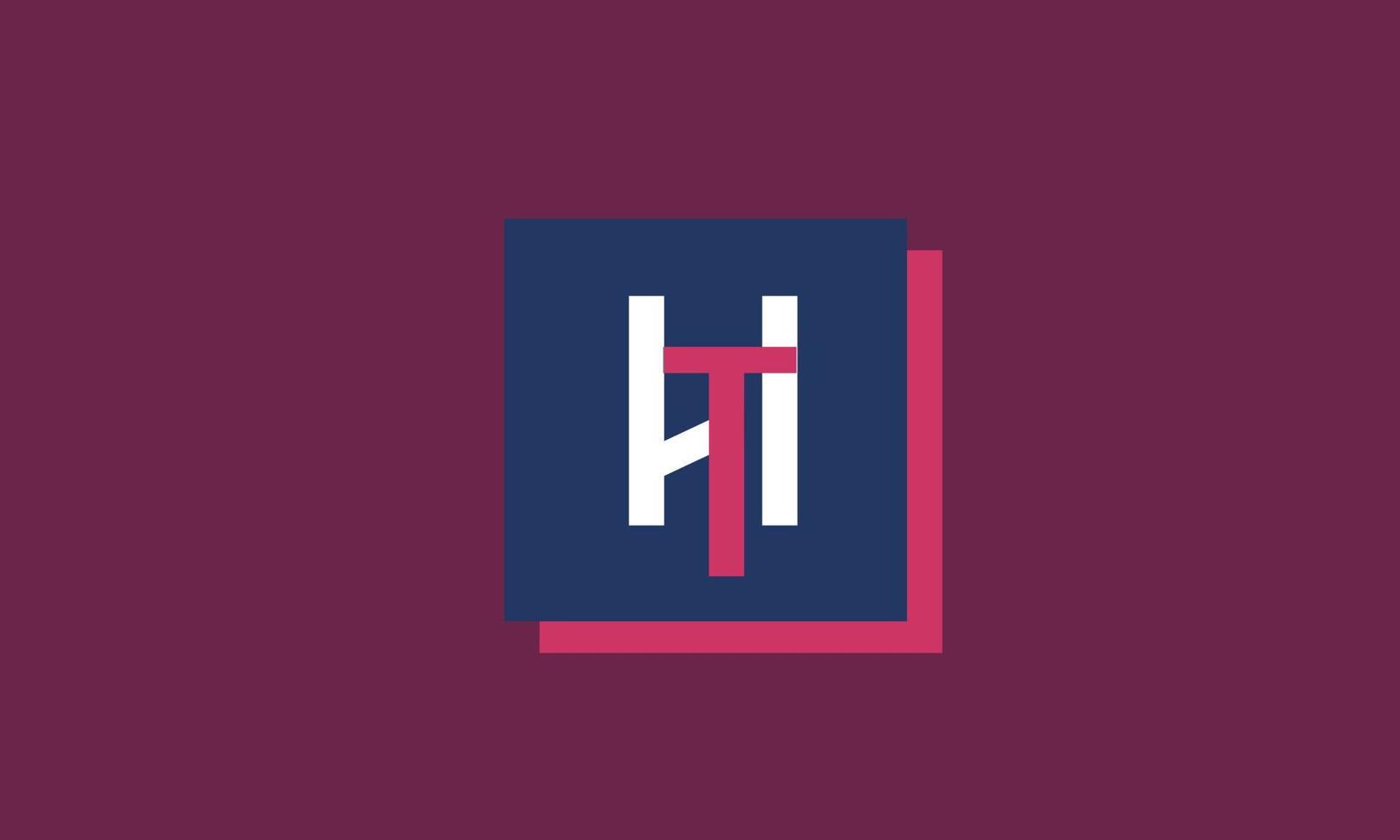 Alphabet letters Initials Monogram logo HT, TH, H and T vector