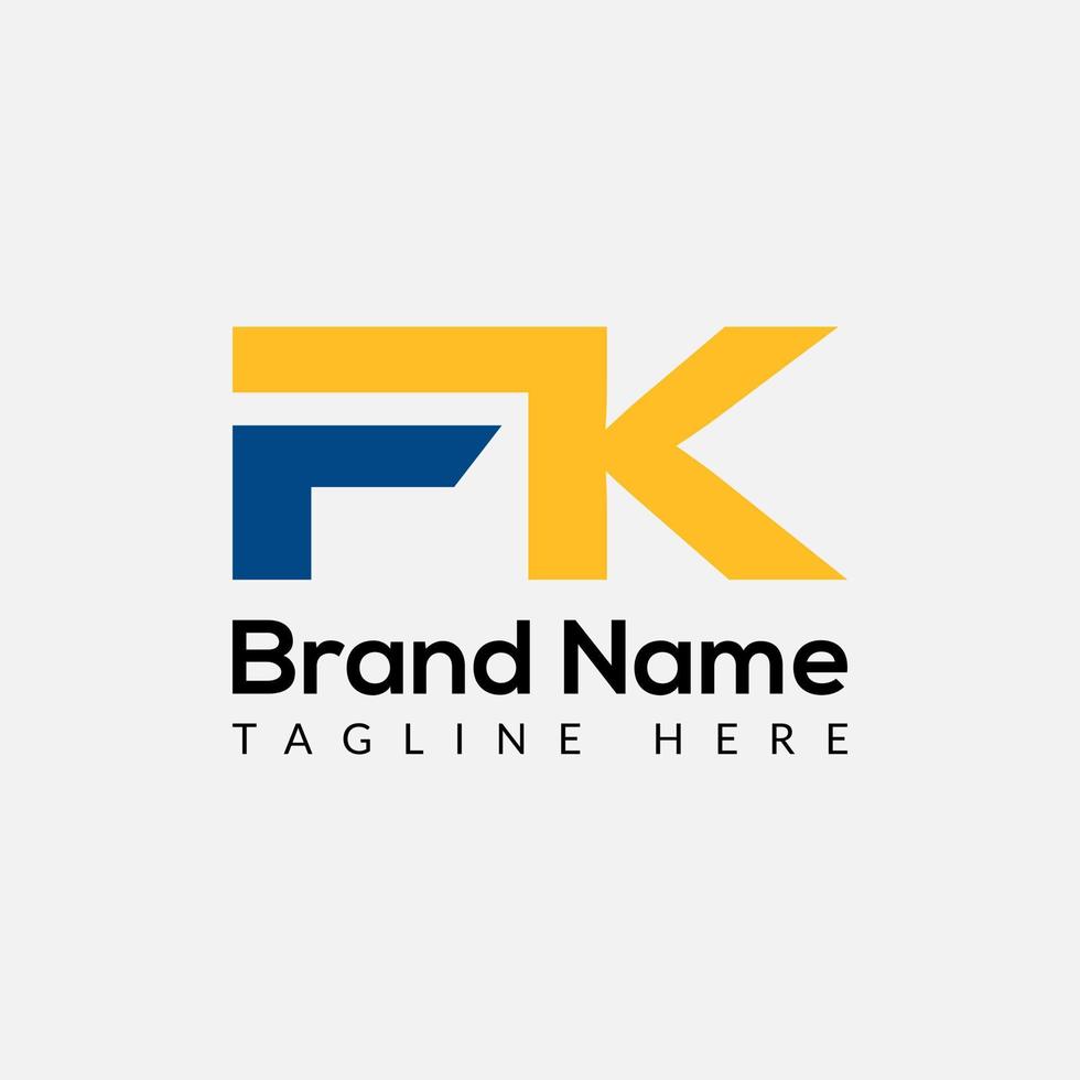 Abstract FK letter modern initial lettermarks logo design vector