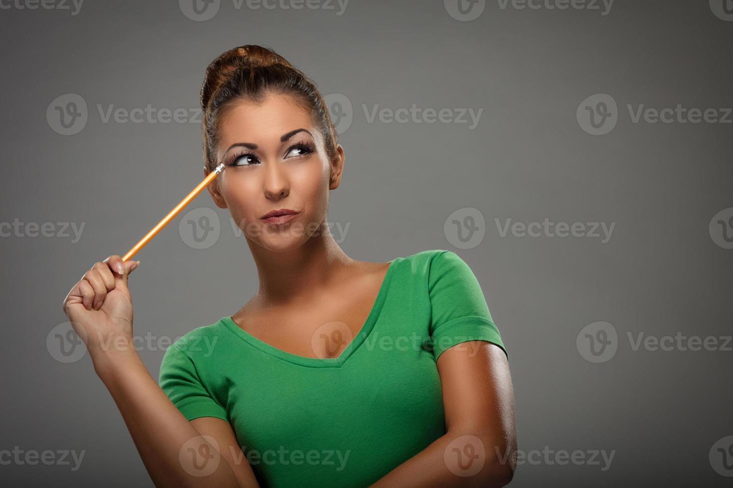 Girl With Pencil photo
