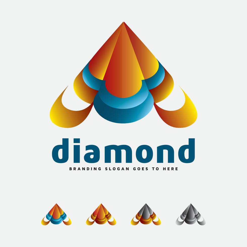 logotipo de diamante real y platino vector