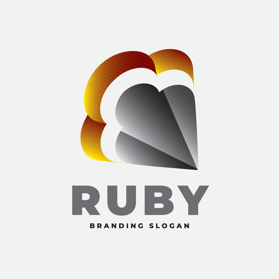 Royal Ruby and Black Diamond Jewelry Logo vector