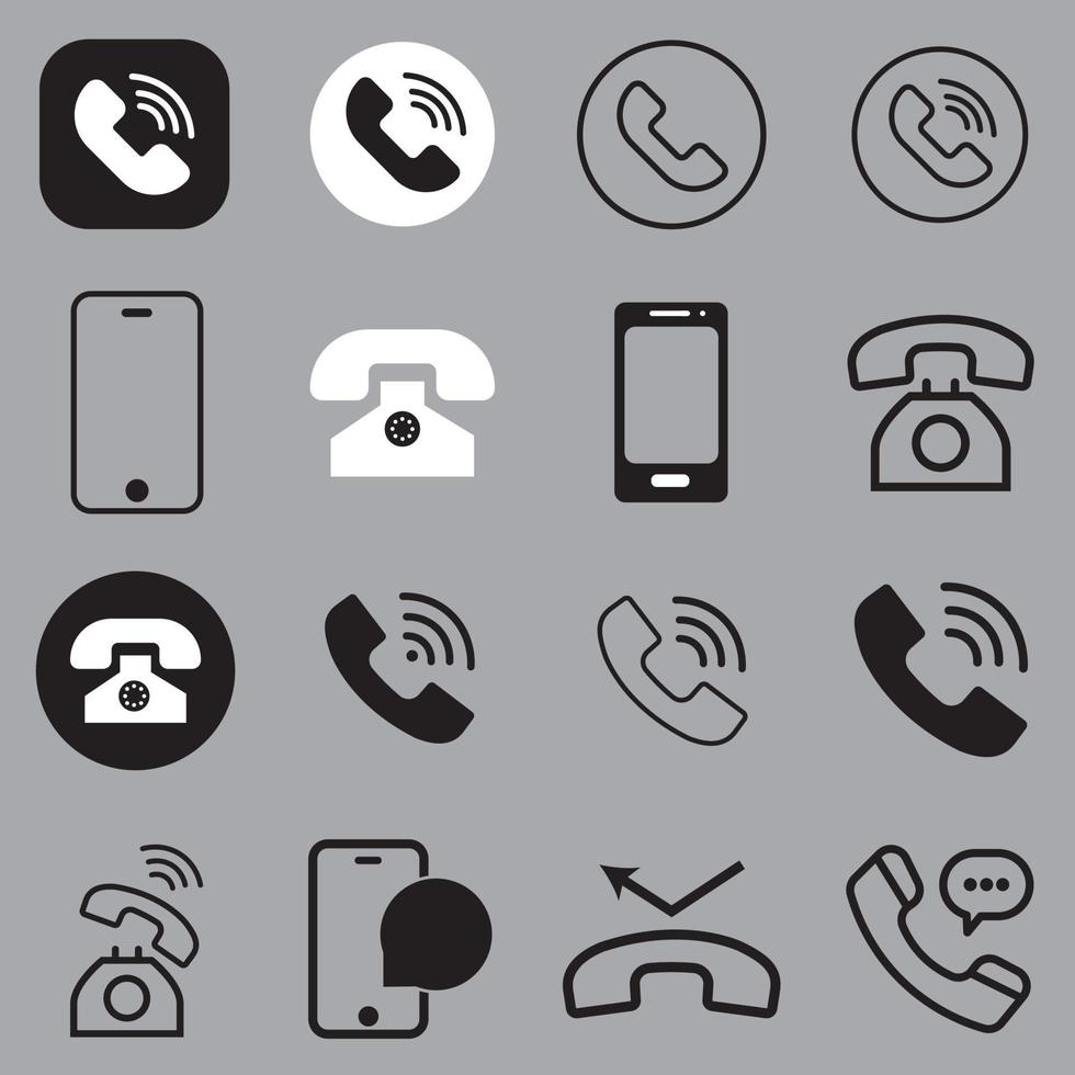 paquete de iconos de teléfono celular vector