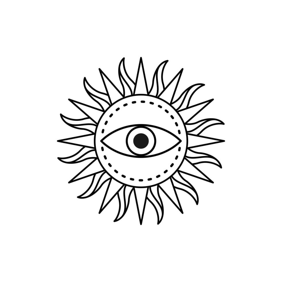 Sun icons. Sun tattoo vector. Sun with eye design illustration. Sun logo  vector. Sun symbols. Trendy and modern Sun design. 13706402 Vector Art at  Vecteezy