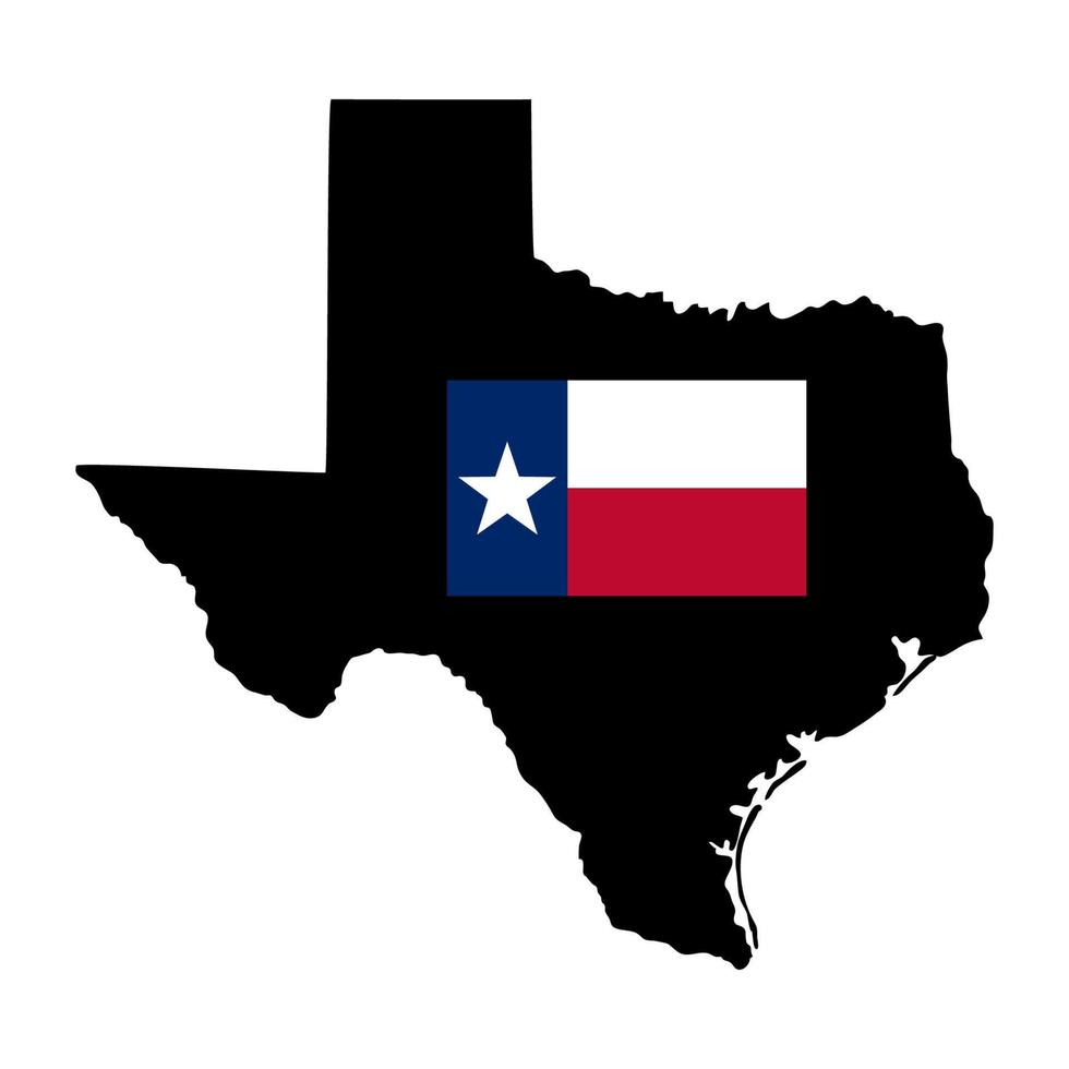 mapa del estado estadounidense de texas vector