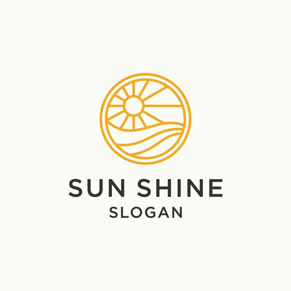 Sun shine logo template vector illustration design