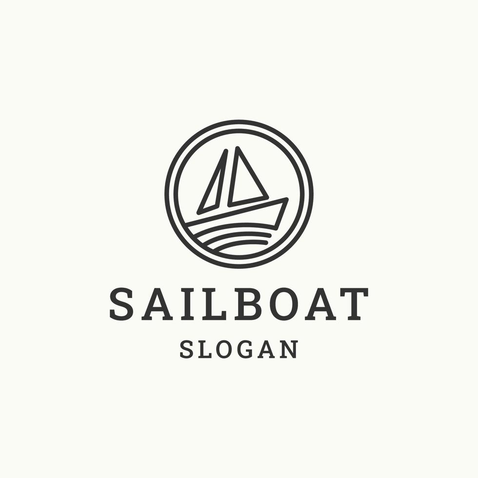 Sailboat logo icon design template vector