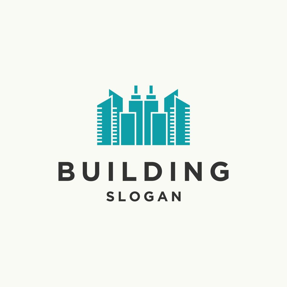 Building logo icon flat design template vector